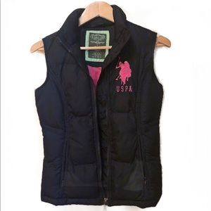 BLACK AND PINK POLO VEST JACKET